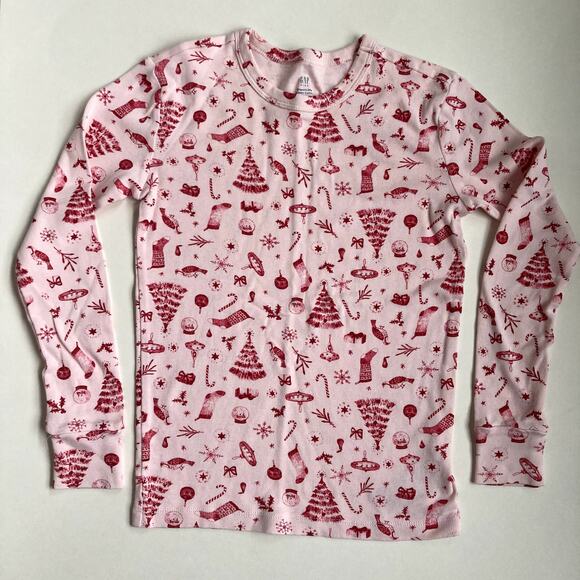 Gap Kids Christmas Icons Printed Pajama Set - Pink Red - 10 - Picture 2 of 10
